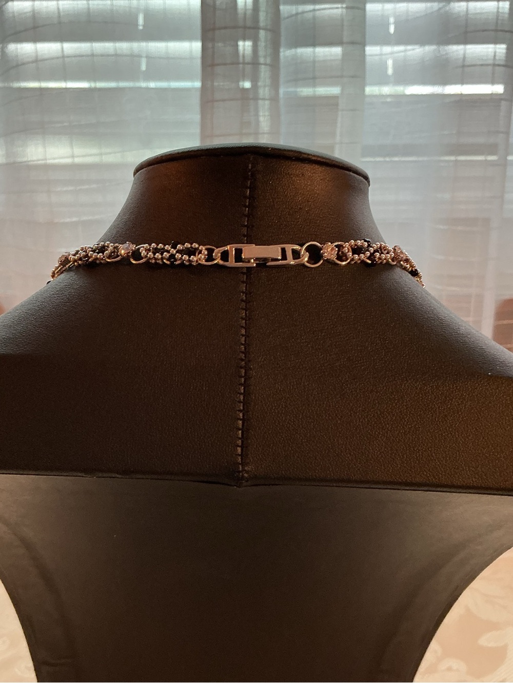 Black & Clear Faceted Seed Bead Chainmaille Silver Tone Necklace,Bracelet,Earrin - Picture 5 of 11
